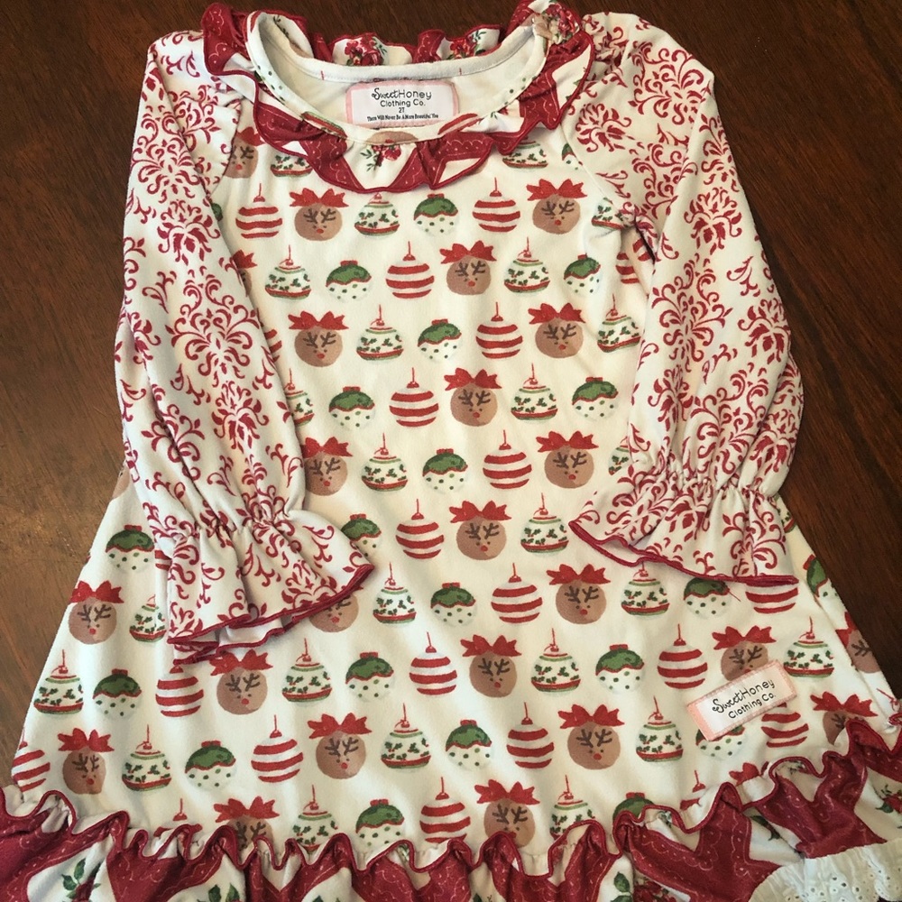 Sweet Honey Holiday Pajama Dress with Bloomers